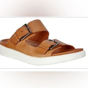 ECCO‎ FLOWT LEATHER SANDAL SLIDE DOUBLE BUCKLE​​​​